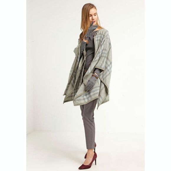 New! RALPH LAUREN Plaid Plus Size Wool Cashmere Blend Poncho Suede-Trim Size 2X - Picture 5 of 8